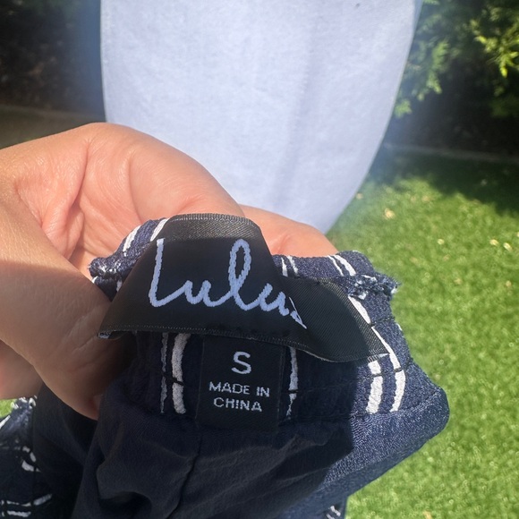 Lulus Saltwater and Sun Navy Blue Striped Strapless Midi Jumpsuit NWOT - Picture 5 of 6